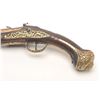 Image 10 : Continental flintlock pistol, .45 caliber,  13” highly decorated bronze barrel, fancy  mounts, wood 
