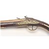 Image 9 : Continental flintlock pistol, .45 caliber,  13” highly decorated bronze barrel, fancy  mounts, wood 