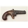Image 4 : National Derringer, .41 caliber, 2.5” barrel,  S/N 416, engraved brass frame, iron barrel,  dark bor
