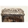 Image 7 : Silver mounted powder horn from Scotland  engraved “Angus McArthur/From Honorable  Amelia Murray/Jun