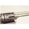 Image 11 : Engraved Colt SAA revolver, .45 caliber,  4.75” barrel, nickel finish, raised carved  eagle pearl gr