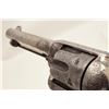 Image 12 : Engraved Colt SAA revolver, .45 caliber,  4.75” barrel, nickel finish, raised carved  eagle pearl gr