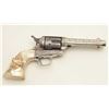 Image 2 : Engraved Colt SAA revolver, .45 caliber,  4.75” barrel, nickel finish, raised carved  eagle pearl gr