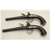 Image 19 : Pair of silver mounted English flintlock  Queen Ann style pistols, .60 caliber, 6.5”  screw-off cann