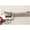 Image 6 : Smith & Wesson Model 617 DA revolver, .22LR  caliber, 6” barrel, stainless, finger groove  wood meda