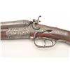 Image 13 : Beautifully engraved drilling rifle, 12 gauge  over .38-55 caliber, 28.5” Damascus barrels  (shotgun