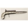 Image 1 : Continental double barrel percussion knife  pistol with fancy engraved German silver body  circa 185