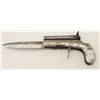 Image 3 : Continental double barrel percussion knife  pistol with fancy engraved German silver body  circa 185