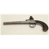 Image 1 : Turney flintlock pistol, center hammer, .58  caliber, 6” screw-off cannon barrel, silver  mounted an