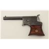 Image 1 : Remington Saw Handle derringer, .22RF  caliber, 3.25” barrel, blued finish, wood  grips, no visible 