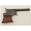 Image 3 : Remington Saw Handle derringer, .22RF  caliber, 3.25” barrel, blued finish, wood  grips, no visible 