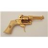 Image 10 : Engraved pinfire revolver, gold finish, ivory  grips, S/N 62033, wood presentation casing;  gun is i