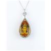 Image 2 : Gorgeous ladies necklace featuring a large  Pear shape Citrine weighing approx. 20.00  carats and mi