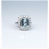 Image 2 : High quality Vintage design ring set with an  extra fine Aquamarine weighing over 4.00  carats and s