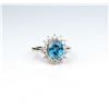 Image 2 : Gorgeous ladies ring set with a fine Neon  Teal color Zircon from Cambodia weighing  approx. 4.00 ca