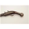 Image 8 : Mid-Eastern flintlock pistol circa 19th  century or earlier with fancy inlays and  mountings. The ba