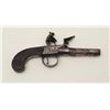 Image 2 : Center hammer flintlock pocket size pistol  signed “Ketland, London”. Measures 7 ¼”  overall with a 