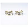 Image 2 : Fine ladies 14 karat two tone gold earrings  set with 0.30 carats in G-H color VS clarity  diamonds.