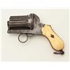 Image 1 : Ring trigger pinfire 6-shot revolver, 9mm  caliber, 2.25” barrels, engraved, ivory  grips; overall g