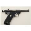 Image 2 : Ruger MK II semi-automatic pistol, .22LR  caliber, 4.5” barrel, blued finish, checkered  black medal