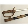 Image 3 : Japanese military dress sword with brass  mounted leather scabbard; rayskin grip.      Est.:  $200-$