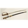 Image 4 : Japanese military dress sword with brass  mounted leather scabbard; rayskin grip.      Est.:  $200-$