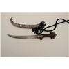 Image 3 : Jambia knife with hammered metal scabbard,  approximately 17” overall, wood grip and  black woven co