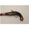 Image 4 : Mid-eastern flintlock pistol, approximately  15” overall with brass and copper mountings,  wood stoc