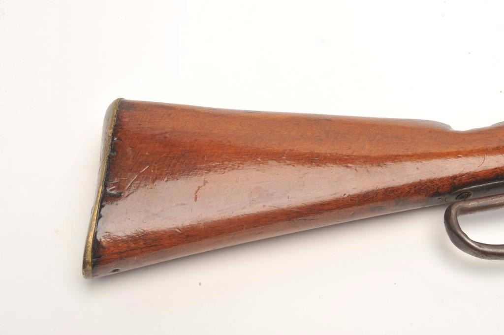 Belgian lever action converted drop lock rifle (ca. 1865), 7mm caliber ...