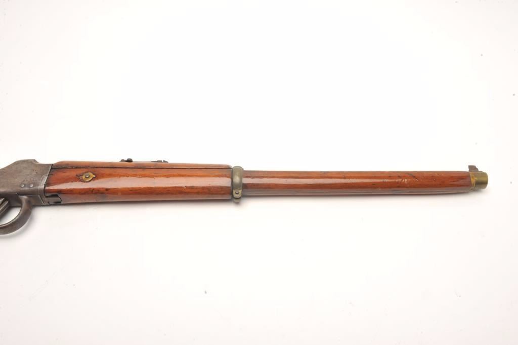 Belgian lever action converted drop lock rifle (ca. 1865), 7mm caliber ...