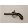 Image 1 : European double barrel SxS percussion pistol,  .41 caliber, 3” barrels, wood grip, grey  patina with