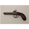 Image 2 : European double barrel SxS percussion pistol,  .41 caliber, 3” barrels, wood grip, grey  patina with
