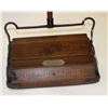 Image 1 : Antique wood and iron mounted floor sweeper  marked “BISSELL’S/GRAND RAPIDS” with metal  plate “WEBB