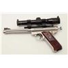 Image 1 : Ruger MK III Hunter Model semi-automatic  pistol, .22LR caliber, 7” barrel, stainless  steel, loaded