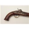 Image 2 : Germanic percussion pistol signed in gold on  the barrel “Goze A Metz”. Measures 12 ½”  overall with