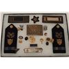 Image 2 : Riker case of misc. U.S. military uniform  boards, pins, belt buckle, etc.; a great  little grouping