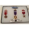 Image 9 : Riker case and documents for Bruce Lowden  including dog tags, Bronze Star and Purple  Heart (WW II)