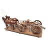 Image 1 : Minature Horse drawn artillery cannon with  complete handmade carved wood horses, turned  metal and 