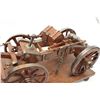 Image 3 : Minature Horse drawn artillery cannon with  complete handmade carved wood horses, turned  metal and 