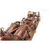 Image 4 : Minature Horse drawn artillery cannon with  complete handmade carved wood horses, turned  metal and 