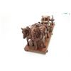 Image 5 : Minature Horse drawn artillery cannon with  complete handmade carved wood horses, turned  metal and 