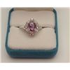 Image 2 : One ladies ring in 18k white gold set with an  oval pink sapphire weighing 2.0 ct and 0.50  ct of fi