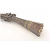 Image 2 : Turkish or Caucasian flintlock miquelet  carbine with Damascus barrel with fancy brass  and tacked d