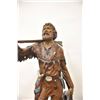 Image 2 : Large bronze of mountain man in buckskins  with trade gun, bowie knife and full period  regalia, Sig