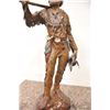 Image 3 : Large bronze of mountain man in buckskins  with trade gun, bowie knife and full period  regalia, Sig