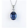 Image 2 : Gorgeous ladies necklace featuring a fine  Kashmir color African Tanzanite weighing 9.62  carats and