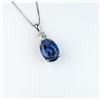 Image 3 : Gorgeous ladies necklace featuring a fine  Kashmir color African Tanzanite weighing 9.62  carats and