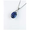 Image 4 : Gorgeous ladies necklace featuring a fine  Kashmir color African Tanzanite weighing 9.62  carats and