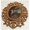 Image 3 : Early to mid-18th century oil painting on  board of lady holding basket of flowers in  vintage frame
