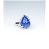 Image 2 : Gorgeous ladies ring featuring a 10.75 carat  Cabochon cut purple blue African Tanzanite  and surrou
